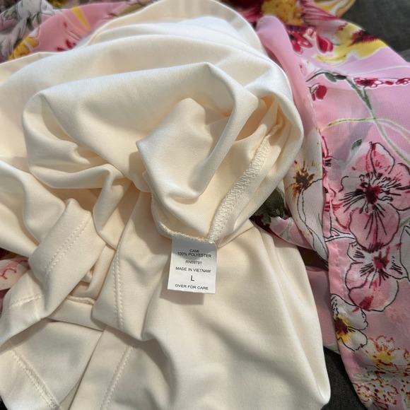 Figueroa & Flower Dress Large Pink Floral Maxi Cottagecore Boho Smocked Flowy - Picture 8 of 9